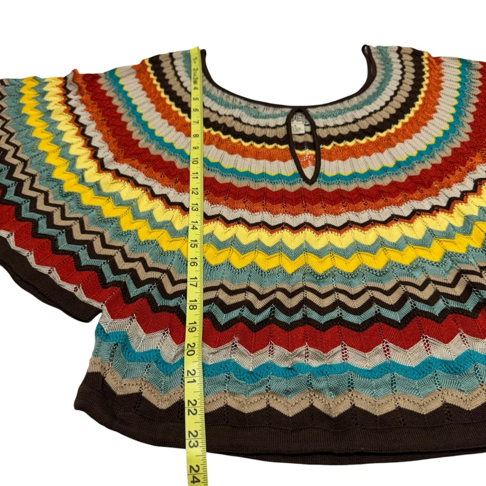 Lucky Brand Sweaters Knit Top Zig Zag Women’s M Batwing Sleeve Boho Hippie Y2K - Picture 11 of 12